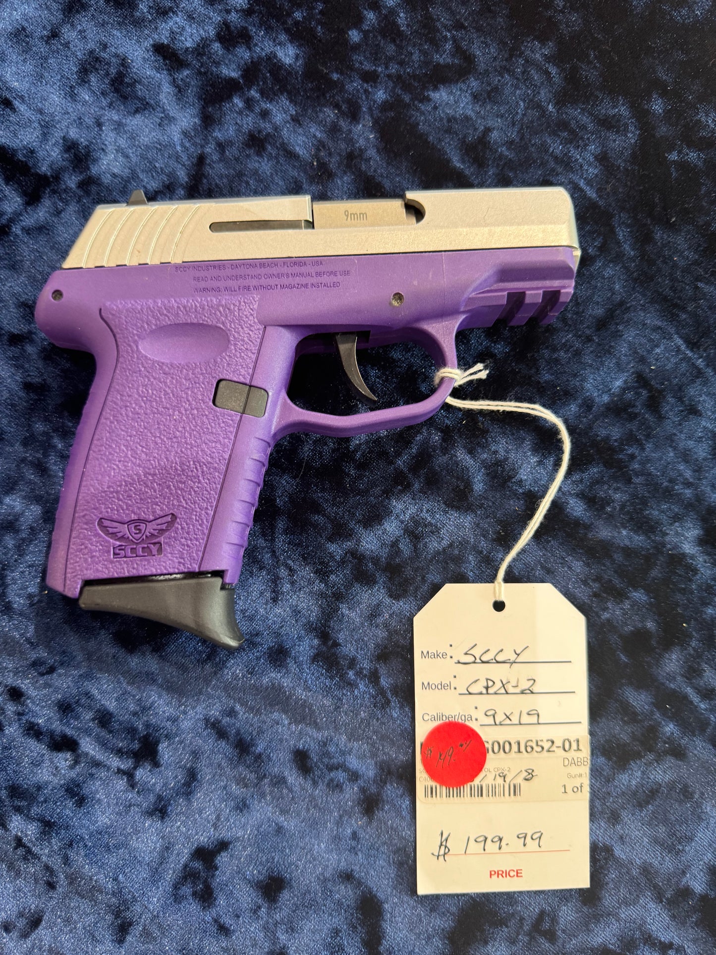 SCCY CPX-2 9mm Purple/Silver USED