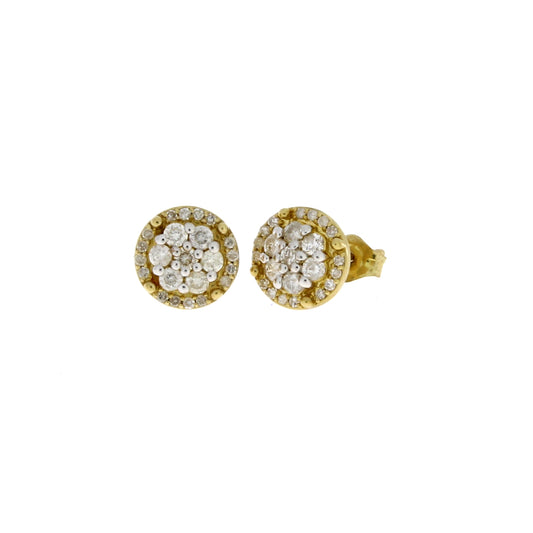 Natural .50ct Diamond Stud Earrings 10KT Yellow Gold