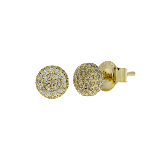 Genuine .34ct Diamond Stud Earrings 14KT Yellow Gold