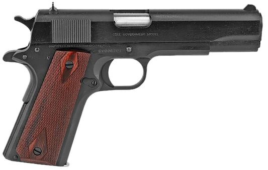 Colt Mfg O1911C38 1911 Government 38 Super 9+1 5" Blued National Match Barrel, Serrated Steel Slide & Frame w/Beavertail, Black Cherry Checkered G10 Grip